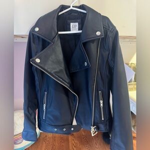GAP Kids Dark Blue Vegan Leather Jacket